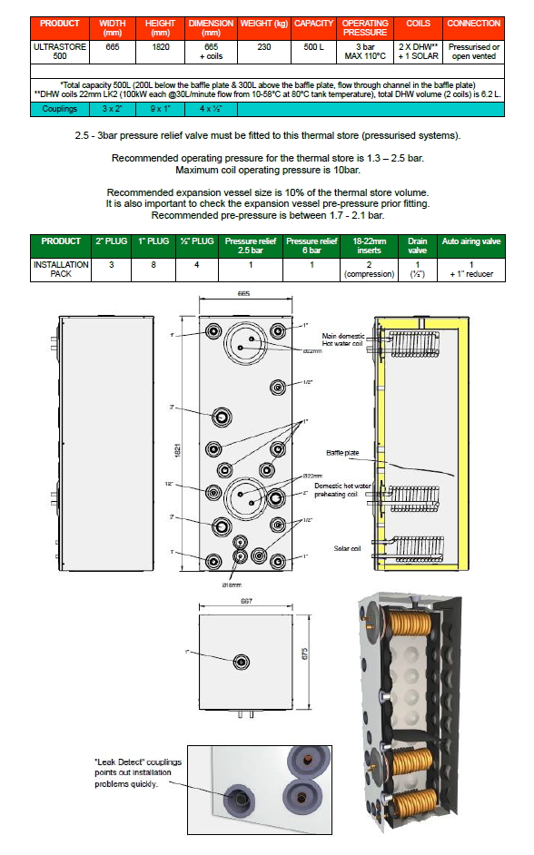 Jaspi Ultrastore 500 Specifications